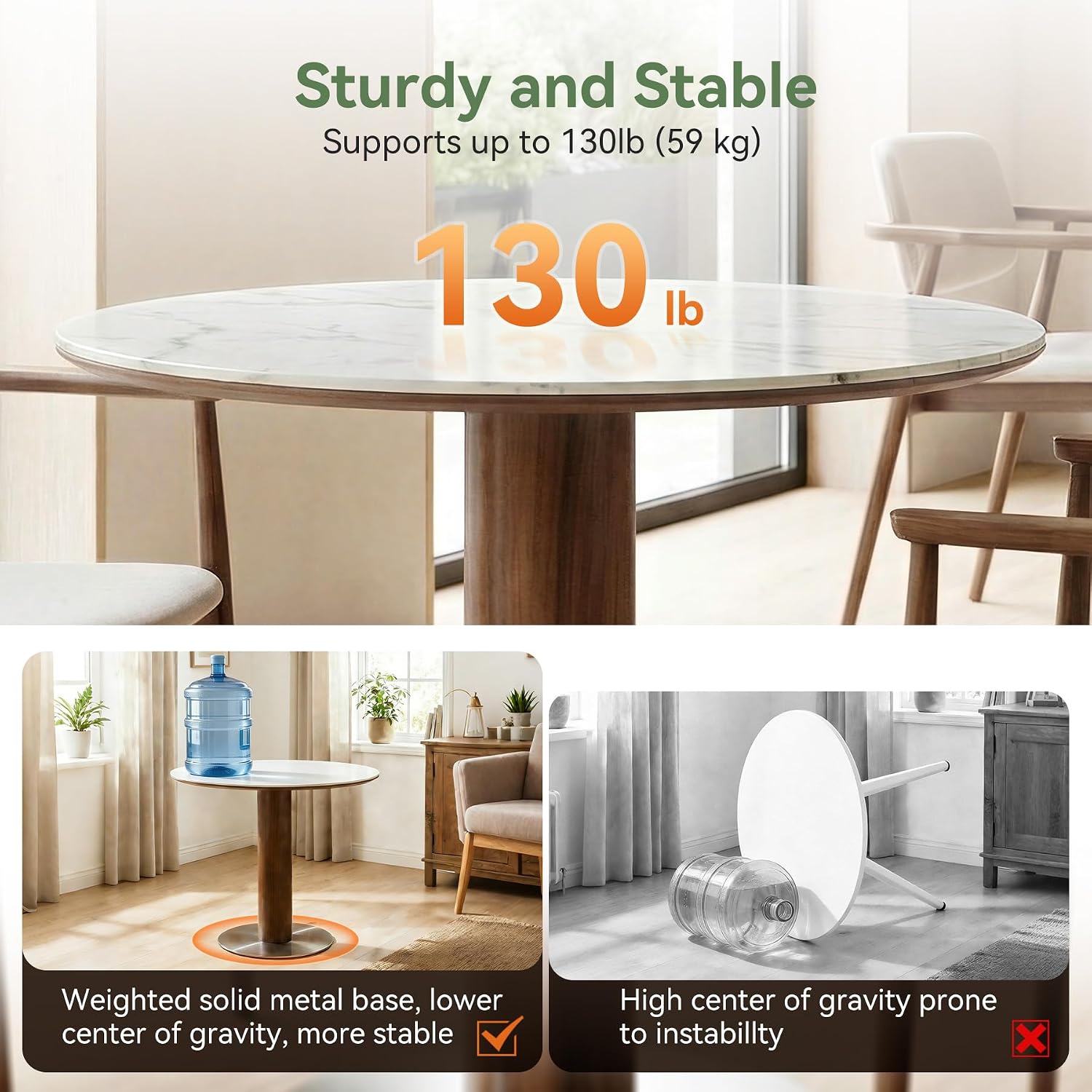 31.5-Inch Round Conference Table for 2-4 People, Modern Small Meeting Room Table with Sintered Stone Tabletop and Stainless Steel Base for Office, Conference Room, Small Spaces