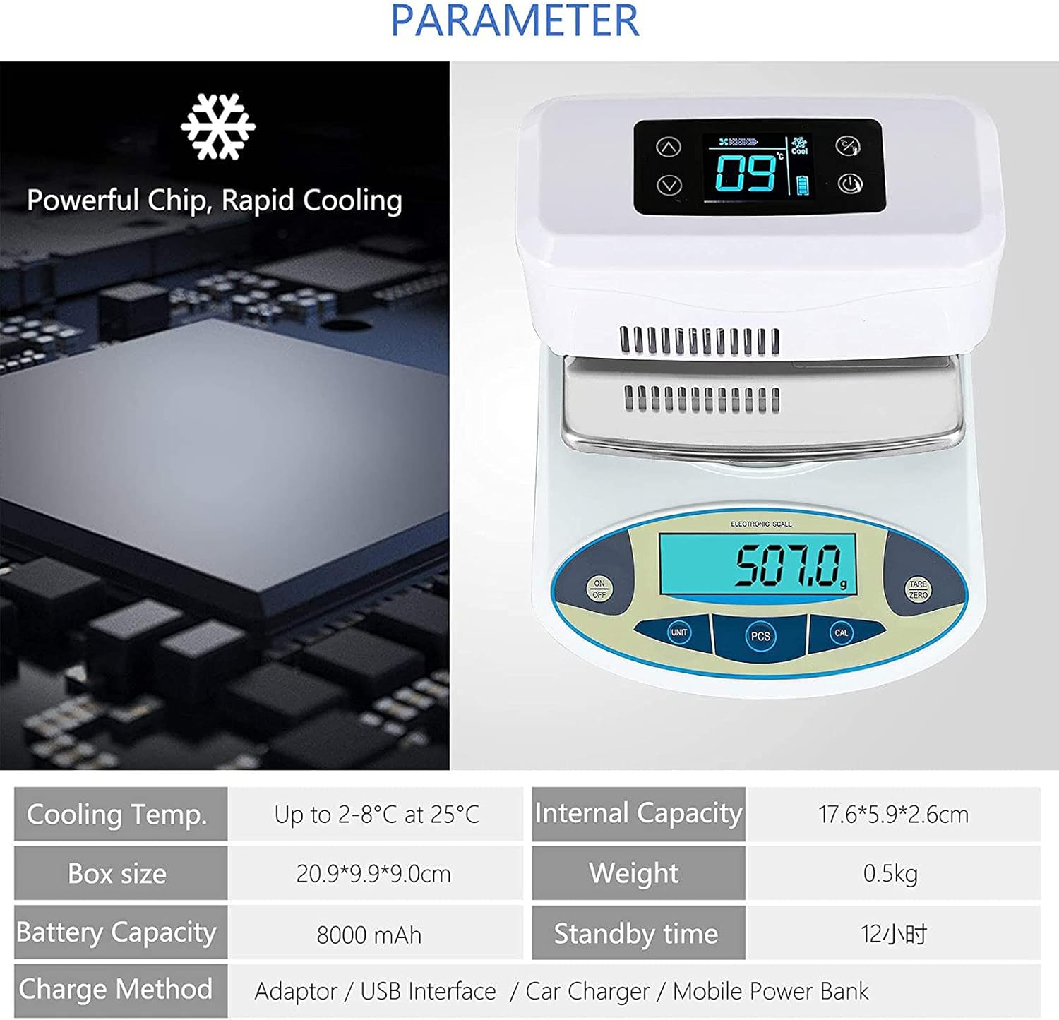 Insulin Cooler Travel Case,Insulin Cooler Travel Case,LED Display Medicine Refrigerator Drug Reefer 2-8°C,Medicine Fridge Cooler for Car Travel Home