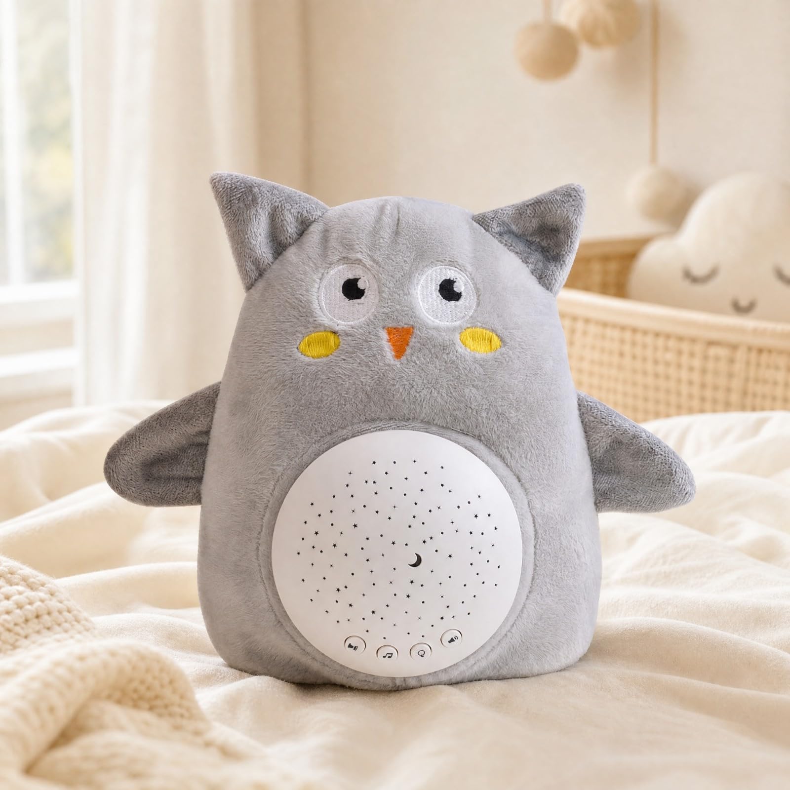 Gralara Peluche con Modulo di Proiezione e Morbido Peluche con Proiezione di Spettacolo Soffusa Luce Notturna Le per Neonati, Forma di Gufo