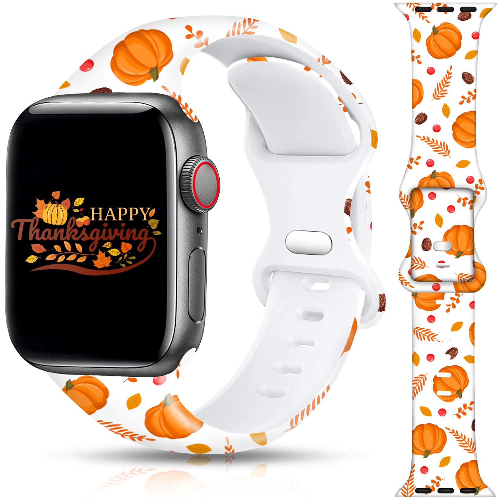 Christmas Halloween Watch Band Compatible with Apple Watch Band 38mm 40mm 41mm 42mm 44mm 45mm 46mm 49mm, Christmas Halloween Holiday Replacement Strap Band for iWatch Series Ultra SE 10 9 8 7 6 5 4 3
