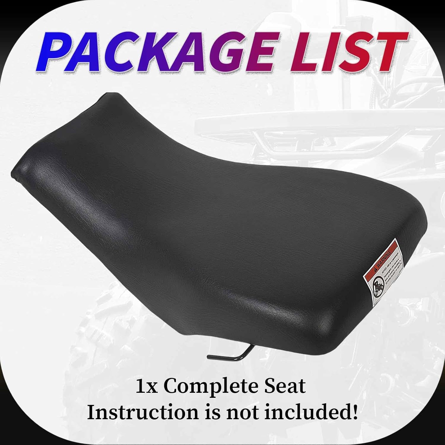 HECASA Complete Seat Compatible with 2005-2025 Honda Recon TRX250 TRX250TE TRX250TM ATV Seat Replacement for 77100-HM8-B40ZA 7100-HM8-B80ZA 77100-HM8-B00ZA Black Leather