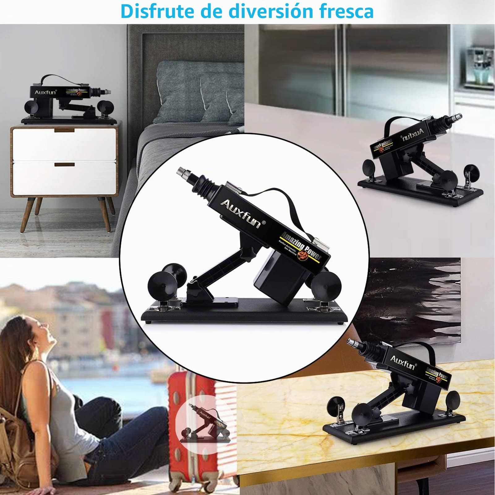 -CUSON Ŝexhine con Đildò, Maquina Śexừal para Mujer con 7 Accesorios Màstūrbačion Hombre, Automático Telescópico Fúckīng Maschine, Maquina de Ŝexø Juĝuèteś Pareja,