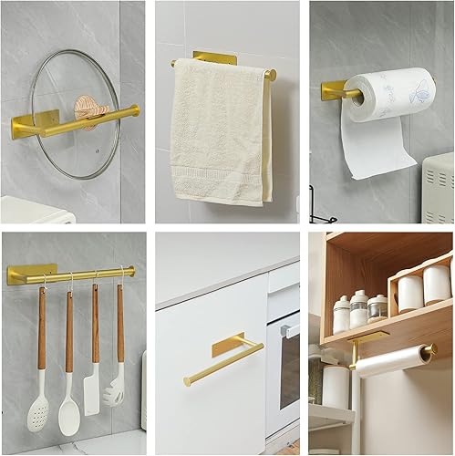 Miniatura 2 de LMJIA Portarrollos de papel higiénico, soportes para toallas de papel higiénico para cocina, dispensador y colgadores montado en la pared para baño