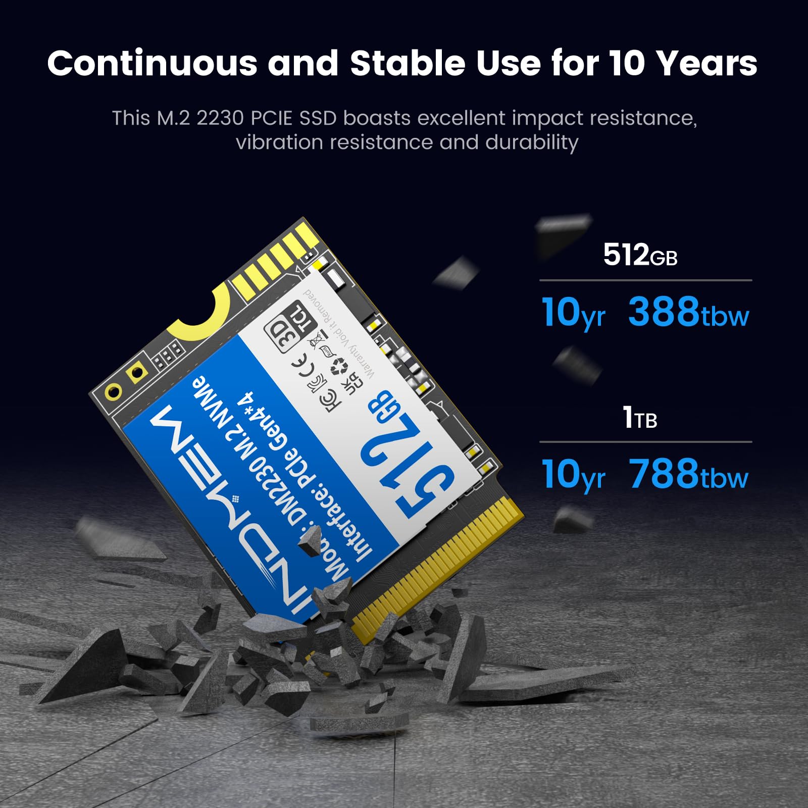 Amazon | INDMEM M.2 2230 SSD 512GB 2230 NVMe SSD PCle Gen 4.0x4