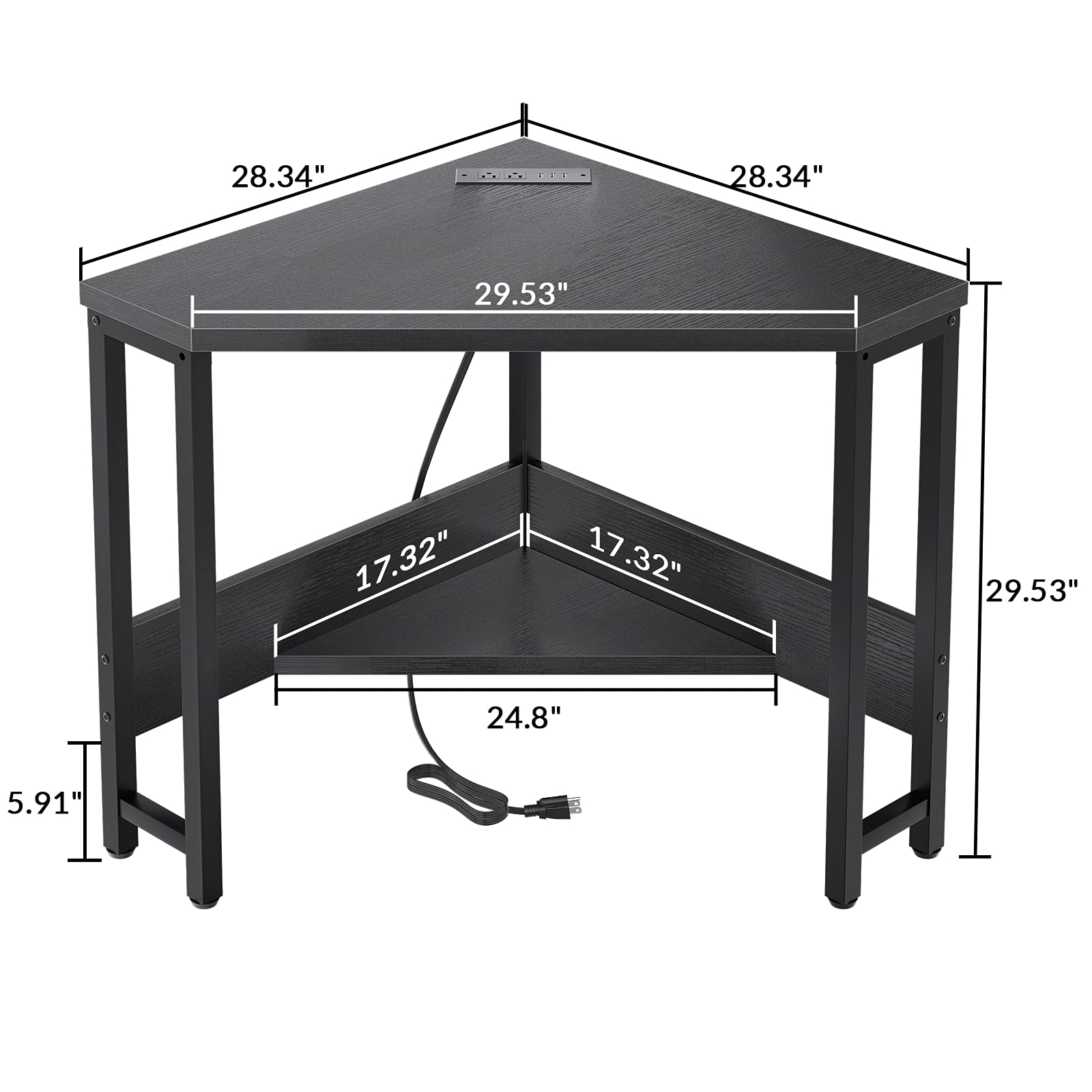 Armocity Corner Desk Small Desk with Outlets Corner Table for Small Space, Corner Computer Desk