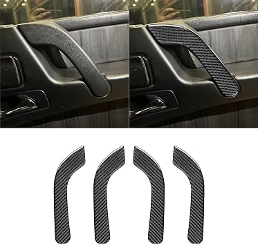 Car Front Row Door Armrest Panel Decorative Strip Trim Sticker Real Black Carbon Fiber Interior Accessories Compatible with Benz G-Class W463 2004 2005 2006 2007 2008 2009 2010 2011 2012