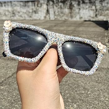 Amazon.com: willochra Y2K Rhinestone Sunglasses for Women