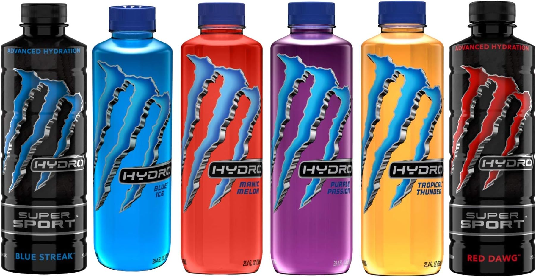 Monster Energy Hydro 25.4 ounce bottles (6 Flavor Sampler)