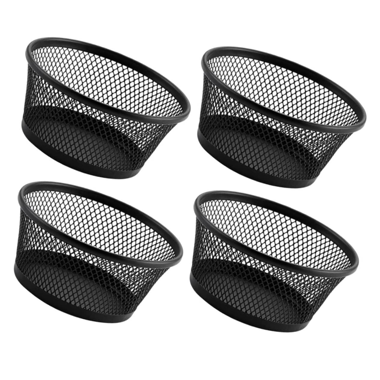 KICHOUSE 4Pcs Clip Holders for Desk Organization Desktop Storage Containers for Office Supplies Home Use Easy Access Capacity Paperclip Baskets