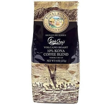 Royal Kona 10% Kona Coffee, Sam Choys Volcano Roast/Ground, 8 Ounce