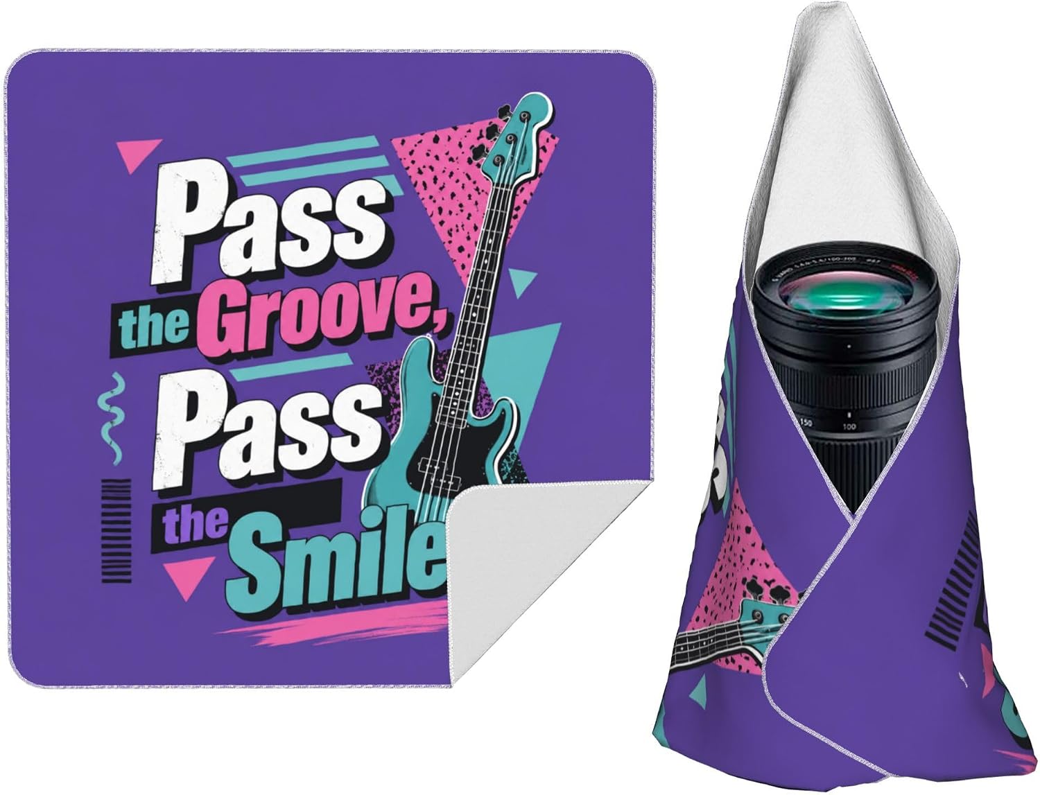 Camera Magic Wrap Retro Electric Guitar Pass The Happy Geometric Cloth 14in
