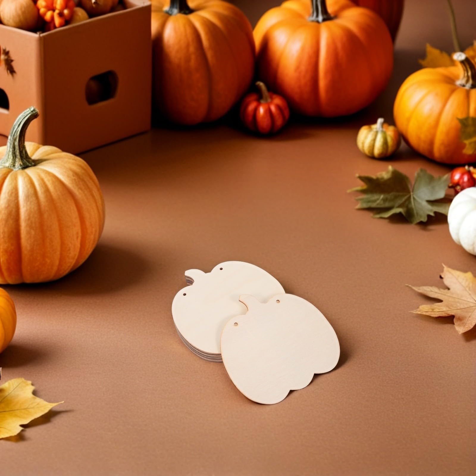 Healvian 60 Pezzi Decorazioni in Legno a Forma di Zucca Non Finite per Fai da Te, Design Leggero e Versatile, per Decorazioni Autunnali e Festa di Halloween