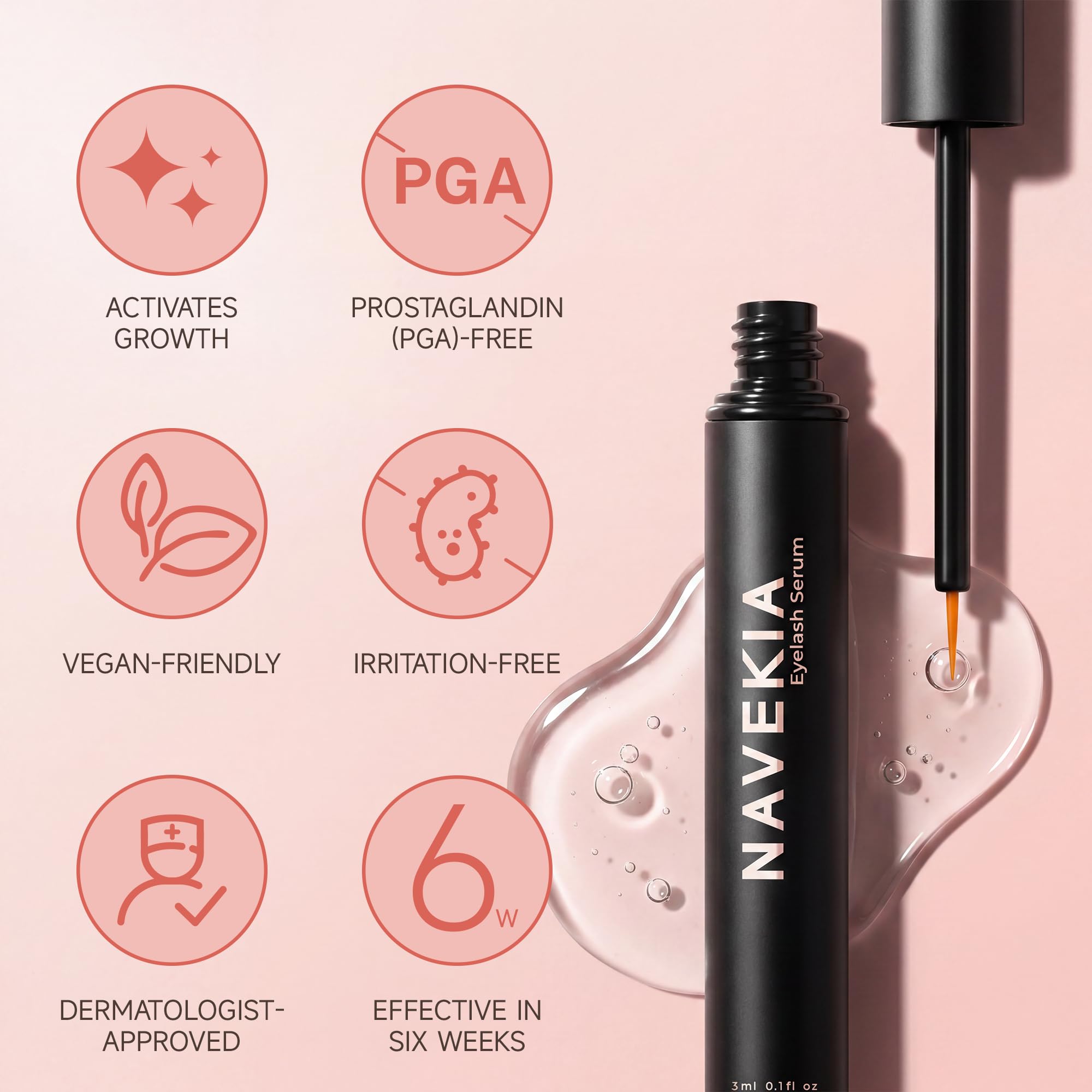 Siero Ciglia Premium 2026 – M 3 ml – 2 Peptidi Chiave + Bio‑Enzima – Per Lunghezza & Densità – Applicazione facile, lunga durata – Occhi sensibili – Vegan, cruelty‑free, senza ormoni