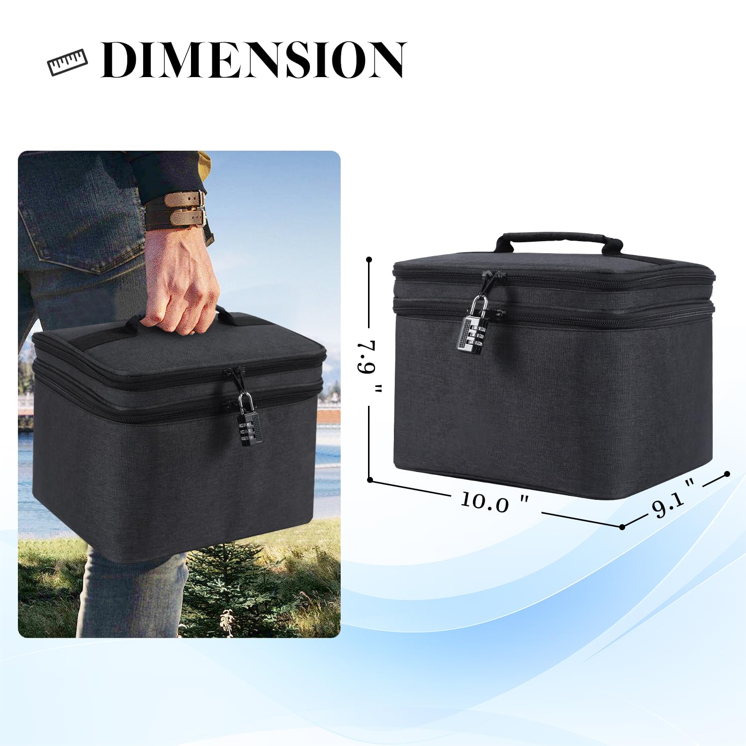 Funda para disco duro, bolsa de almacenamiento protectora de 14 bahías para disco duro de 3.5 pulgadas, caja de almacenamiento de gran capacidad con cerradura, funda de transporte portátil