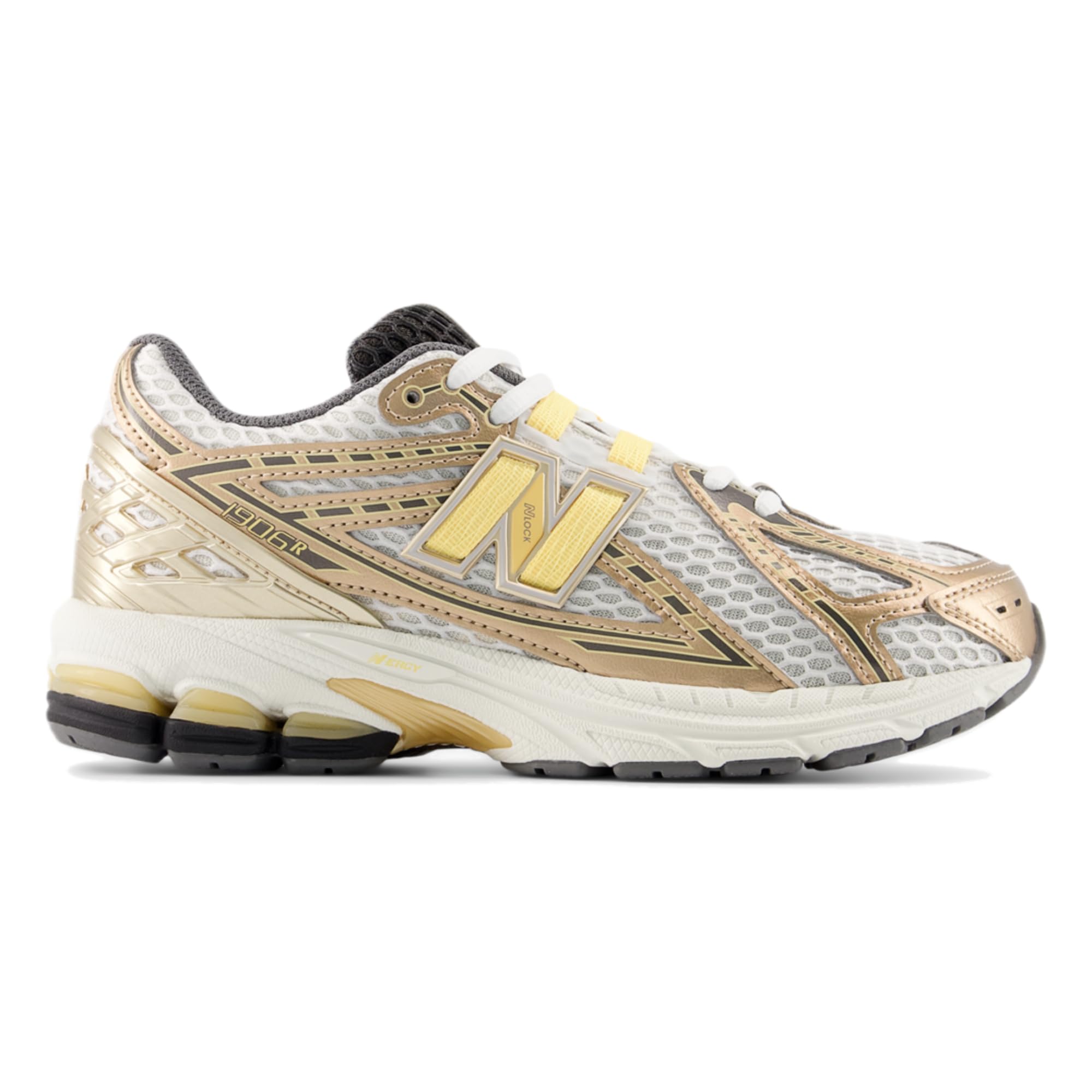 New Balance 1906 Lace Grade Boys | Girls Kids Running Inspired Shoes (G19064IL) (Gold Metallic/White Peach) 4 Big Kid