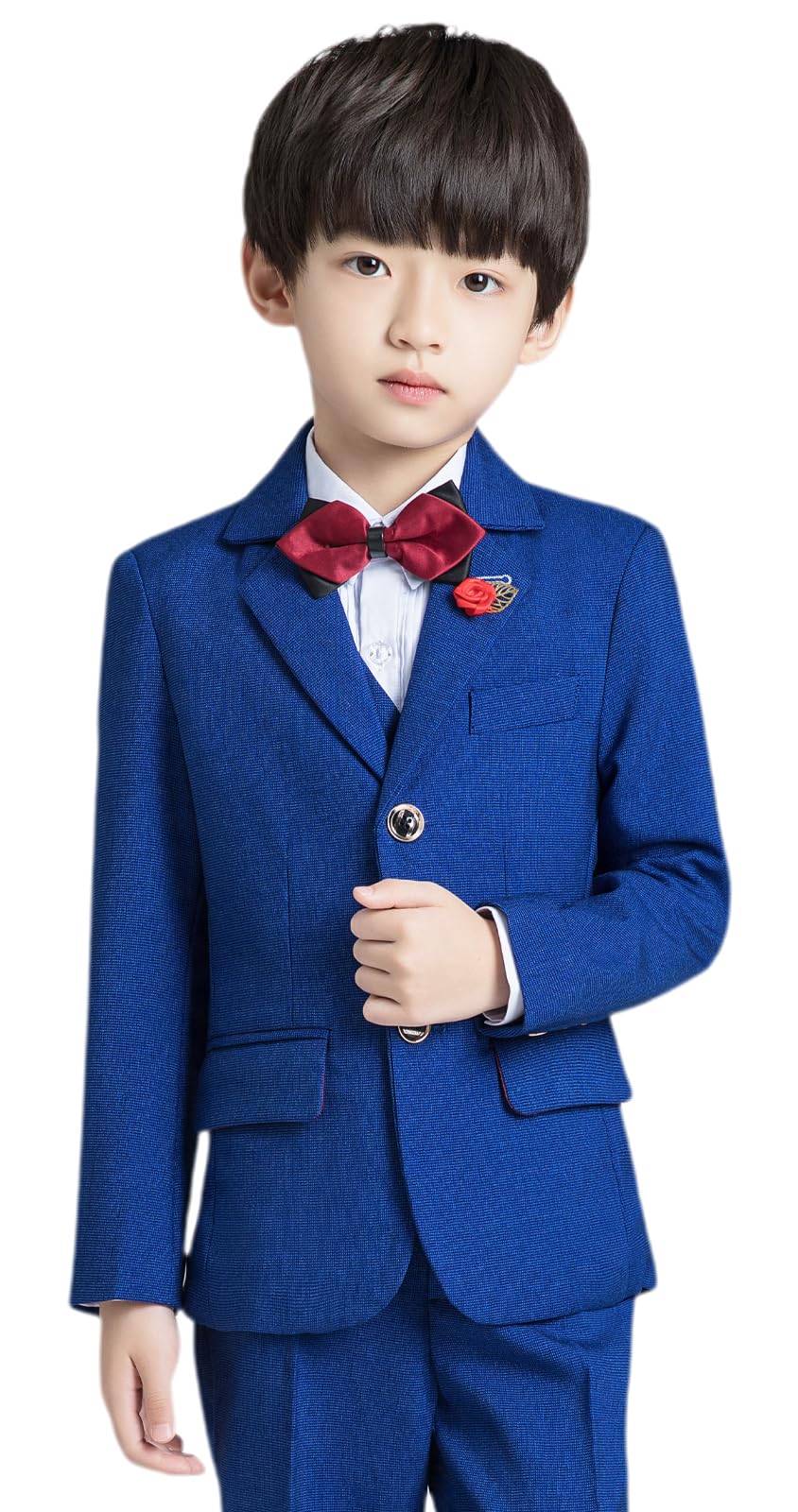 Boys Suit Plaid Stripes Suits for Boys 3 Piece Formal Wedding Outfit Slim Fit Suit Blazer Vest Pants Set