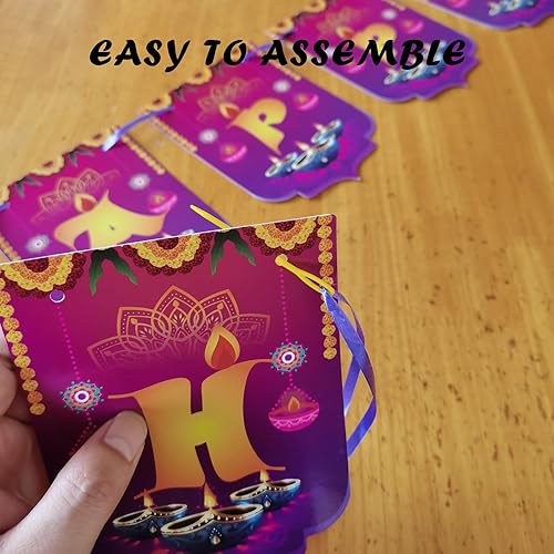 Miniatura 4 de Diwali Decoraciones – Cartel de Happy Diwali para el hogar, Festival de luces, artículos de decoración de fiesta, Deepavali colgante de remolinos