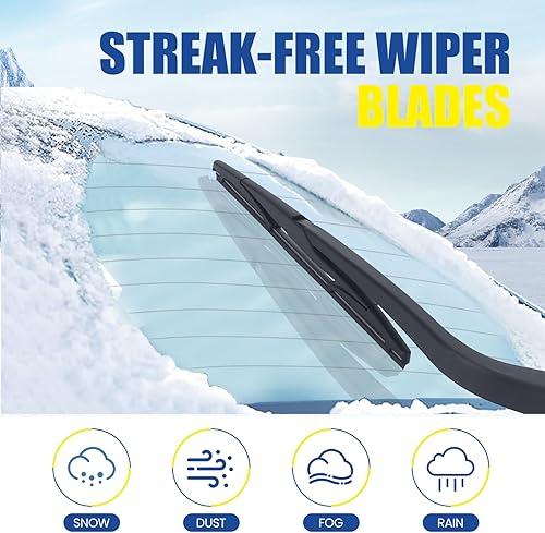 Vista 11 de Limpiaparabrisas trasero de 12 pulgadas para Mitsubishi Outlander 24-21/Nissan Rogue 23-08 Kicks 23-17 Juke 17-11 Pathfinder 20-13 Qashqai 22-17