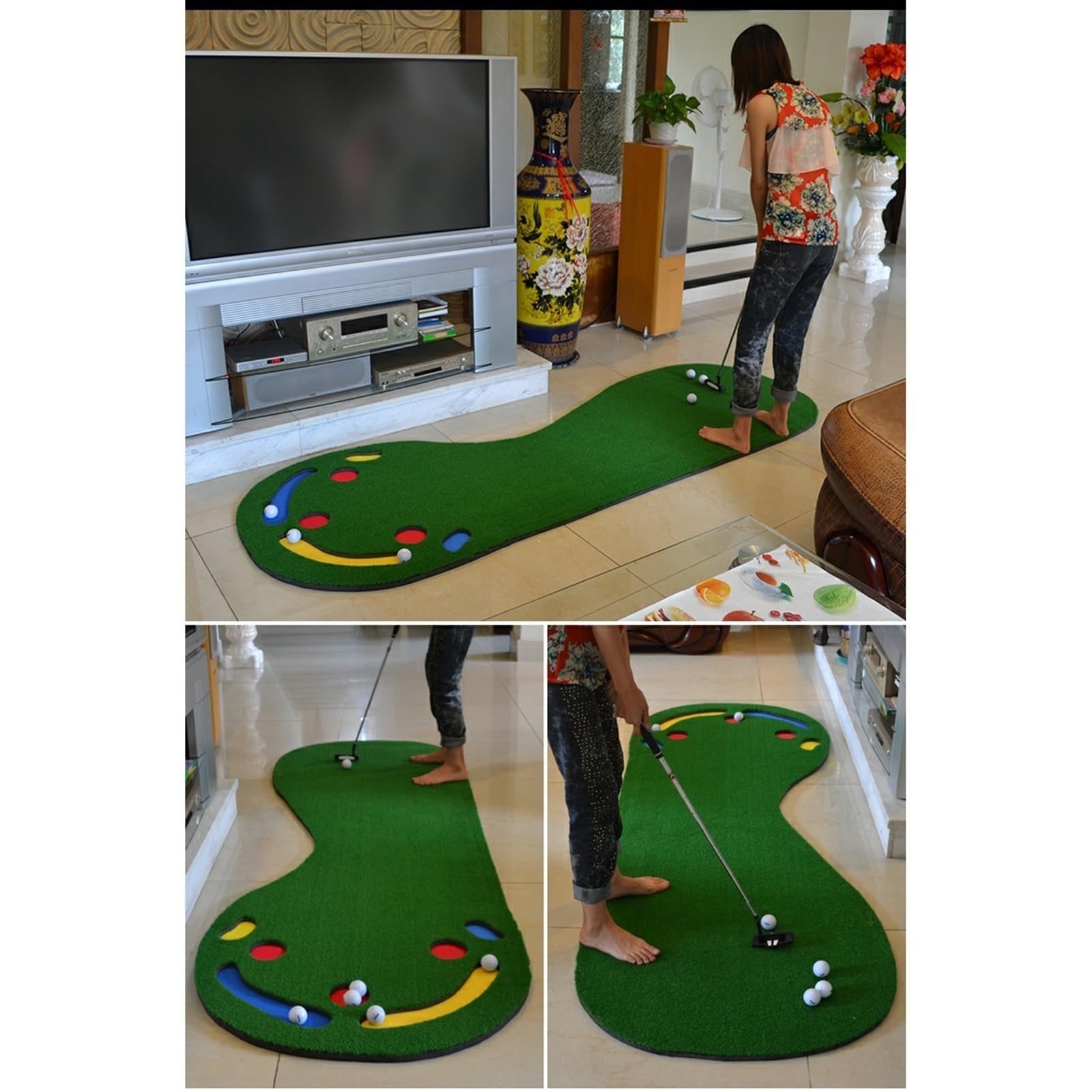 Tapete De Golf para Práctica De Golf, Tapete Grueso para Práctica En Interiores Y Exteriores, Juego De Red para Práctica De Golf
