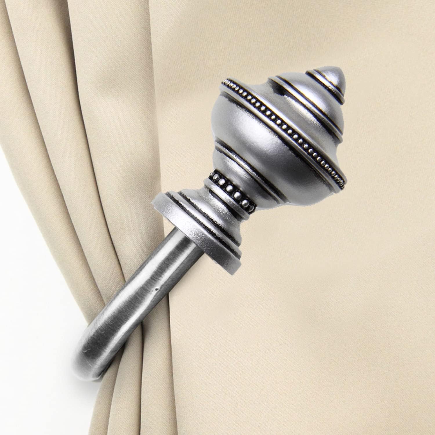 Rod Desyne Patty Curtain Rod Holdback - Satin Nickel
