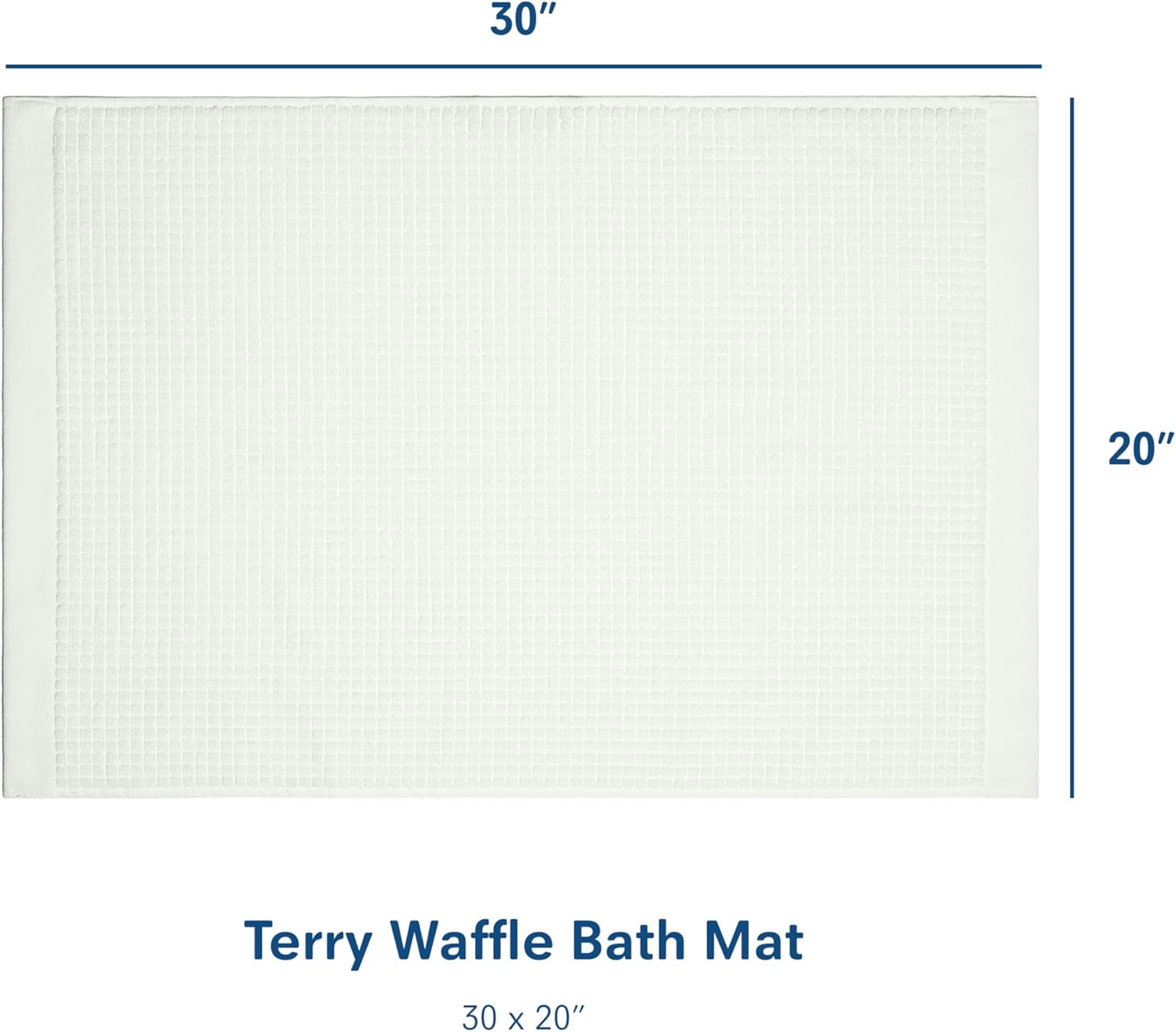 ONSEN Terry Cotton Waffle Bath Mat – Washable Bathroom Rug, Bathroom Accessories, Shower Rug – Highly Absorbent, Quick-Dry, Extra Soft & Durable, Stylish Spa Quality, Easy Care - White, 20x30 in - Image 2