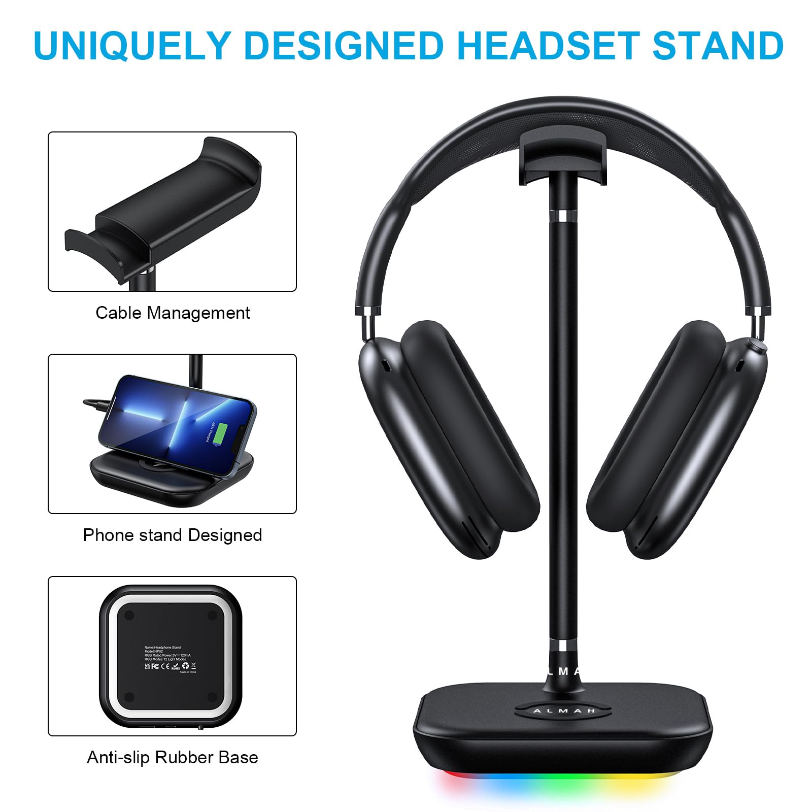 ヘッドホン RGB Gaming Headset + stand Amazon.co.jp: ALMAH RGB ゲーミングヘッドホンヘッドセット
