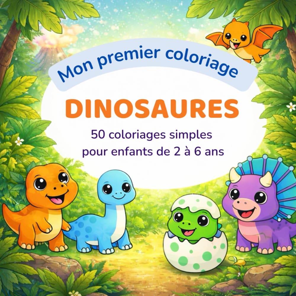 Mon premier coloriage : dinosaures: 50 coloriages simples pour enfants de 2 à 6 ans
