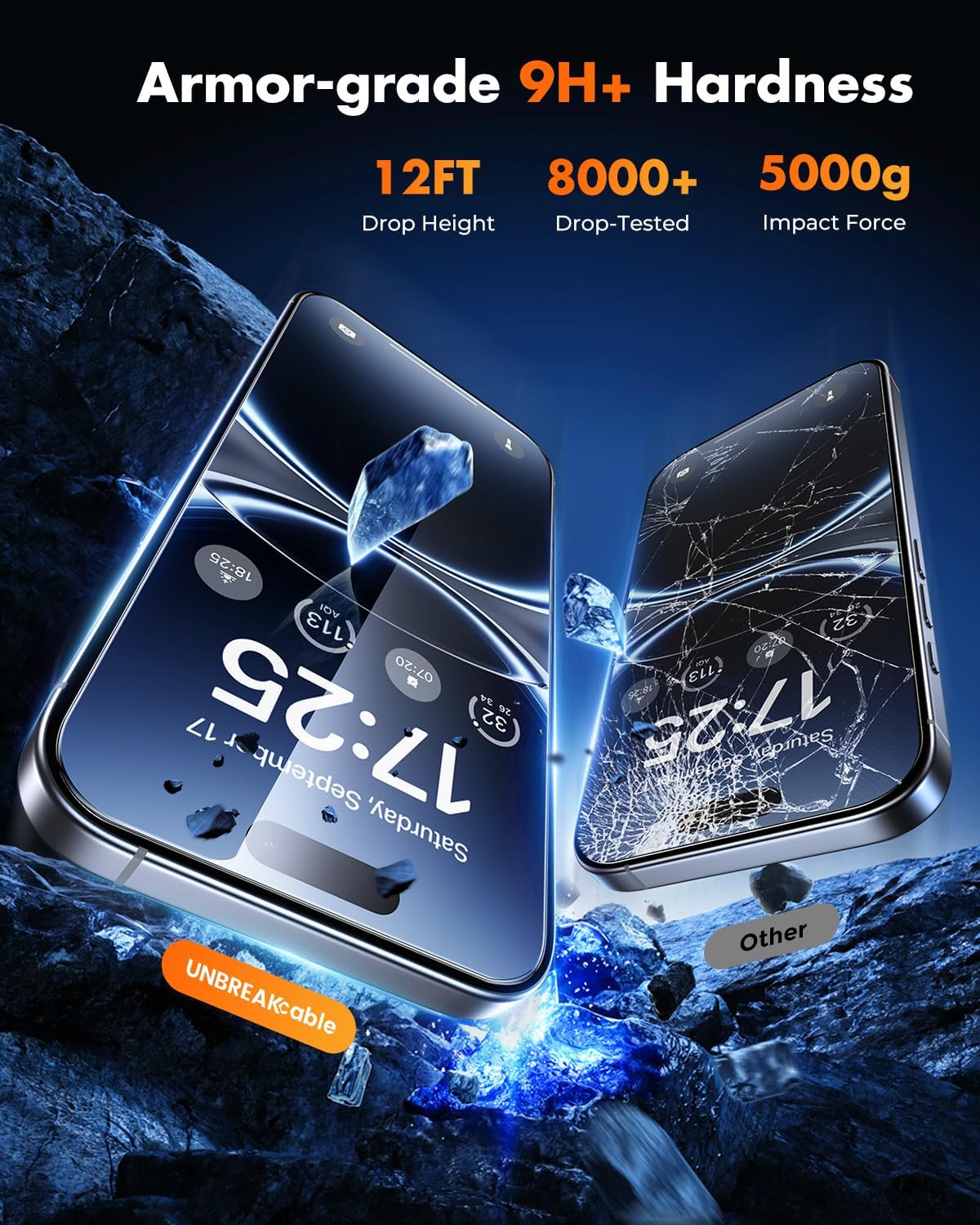 UNBREAKcable for iPhone 16 Pro Screen Protector [Quick-Installation Box] 3-Pack 9H+ Hardness Shatterproof Tempered Glass [99.99% HD Clear] [Case Friendly] [Bubble Free] for Apple 16 Pro 6.3 inch - Image 3