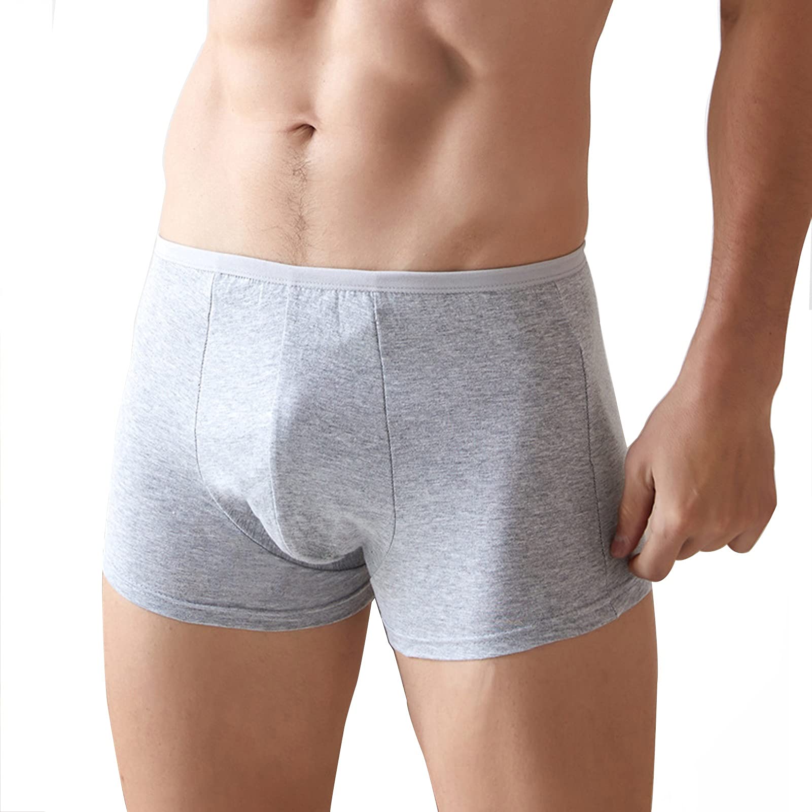 LiRuiPengBJ Pack pf 10 Men Disposable Boxers Briefs Cotton Underwear Panties, Individually Pack for Business Trip Fitness, Gray (Color : Gray, Size : 2XL)