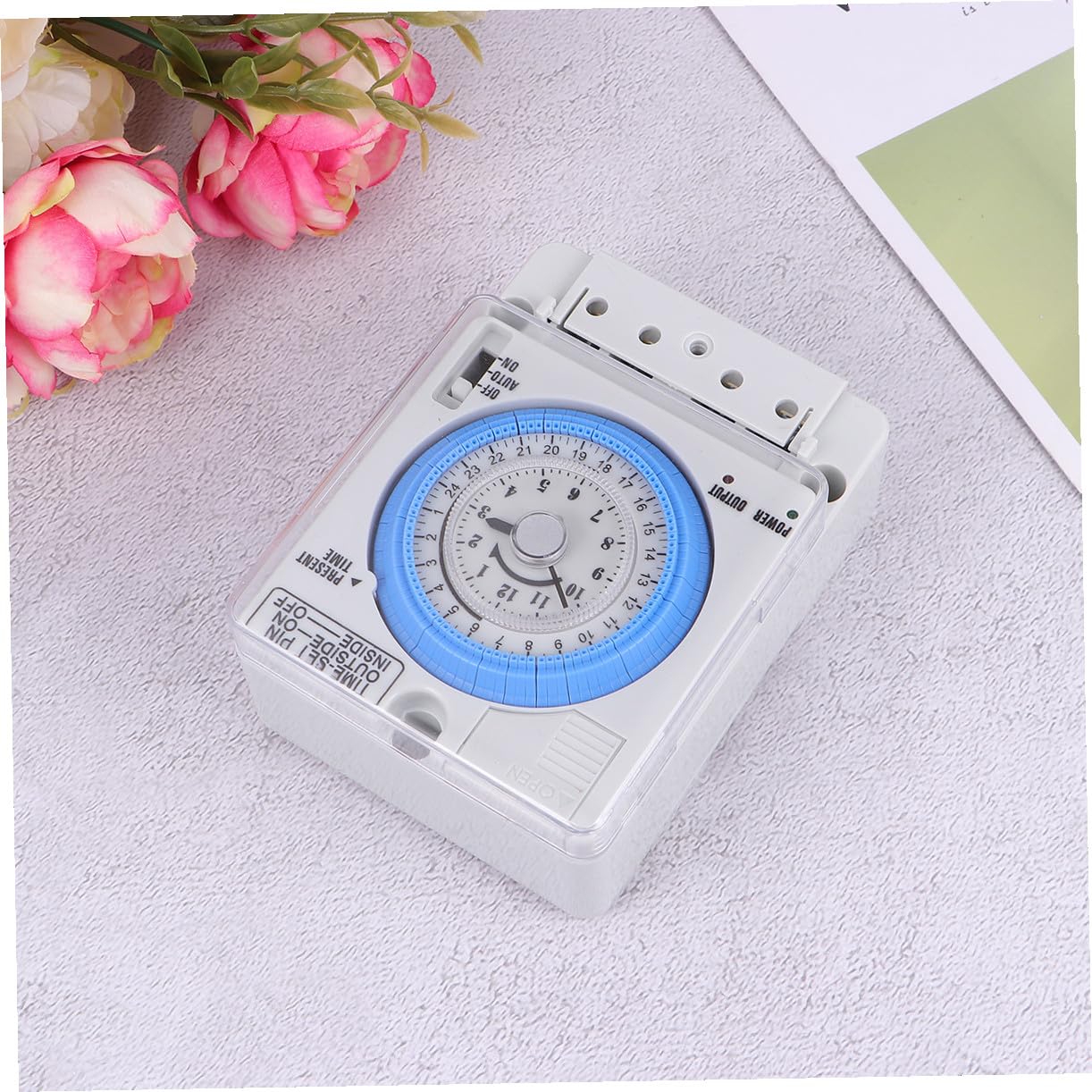 Mechanischer Timer Zeitschaltuhr Innen Weiß mit Einfachem PC Material 16a Leistung für Küchenzeit für Backen und Eierkochen Benutzerfreundlich und Praktisch