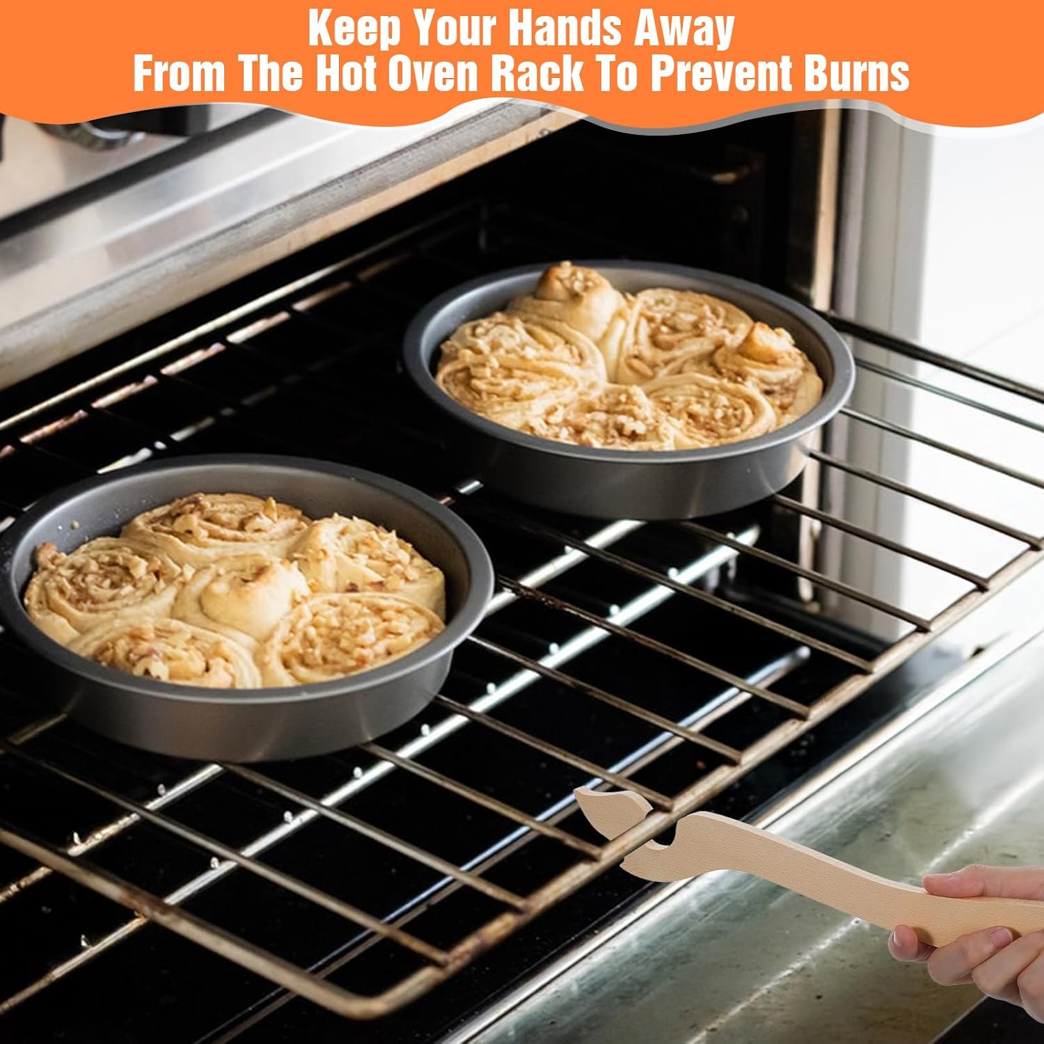 Oven Rack Puller Stick 11 Inch Wood Oven Push Pull Stick Tool With Long Handle Toaster Accessories Pull Out Hot Racks Safely For Kitchen Air Fryer image 5