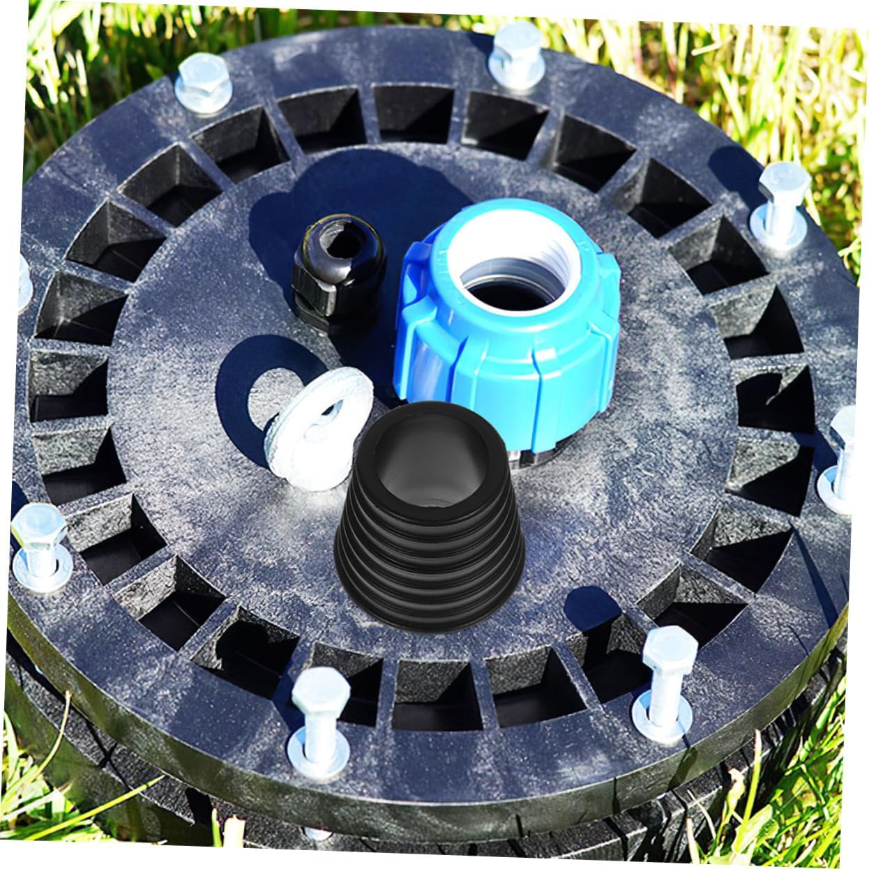 POPETPOP 10 Sets Parasol Hole Ring Cap Easy Install Table Umbrella Cone Wedge Plug for Patio