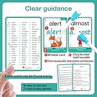 Vista 44 de WJPC 55 tarjetas, 106 tarjetas flash de alta frecuencia de primer grado, tarjetas de aprendizaje de fonética de primer grado para niños de 5, 6, 7