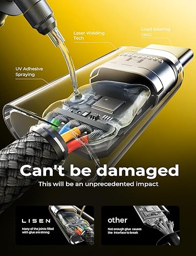 Miniatura 9 de LISEN Cable USB a USB C, 3.3+6.6+10FT Cargador rápido de 3.2 A USB C