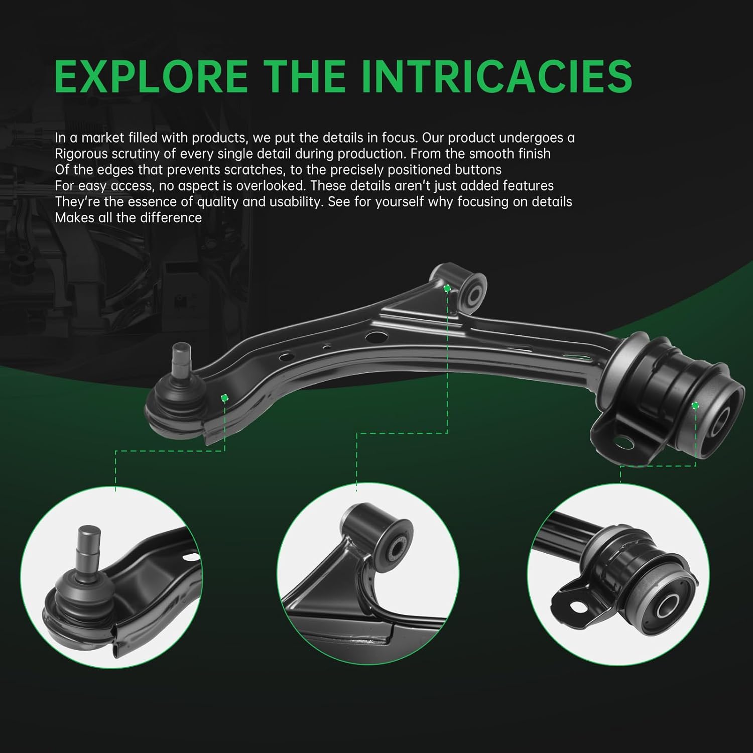 AUQDD 10Pc Front End Kit Fit For 2005-2010 Fo-rd Mustang (Fit GT, Base To 08/03/2009), 2 Lower Control Arm w/Ball Joint 2 Sway Bar Link 4 Outer Inner Tie Rod End (K80726 K80727 K80899 EV80804 ES80805)
