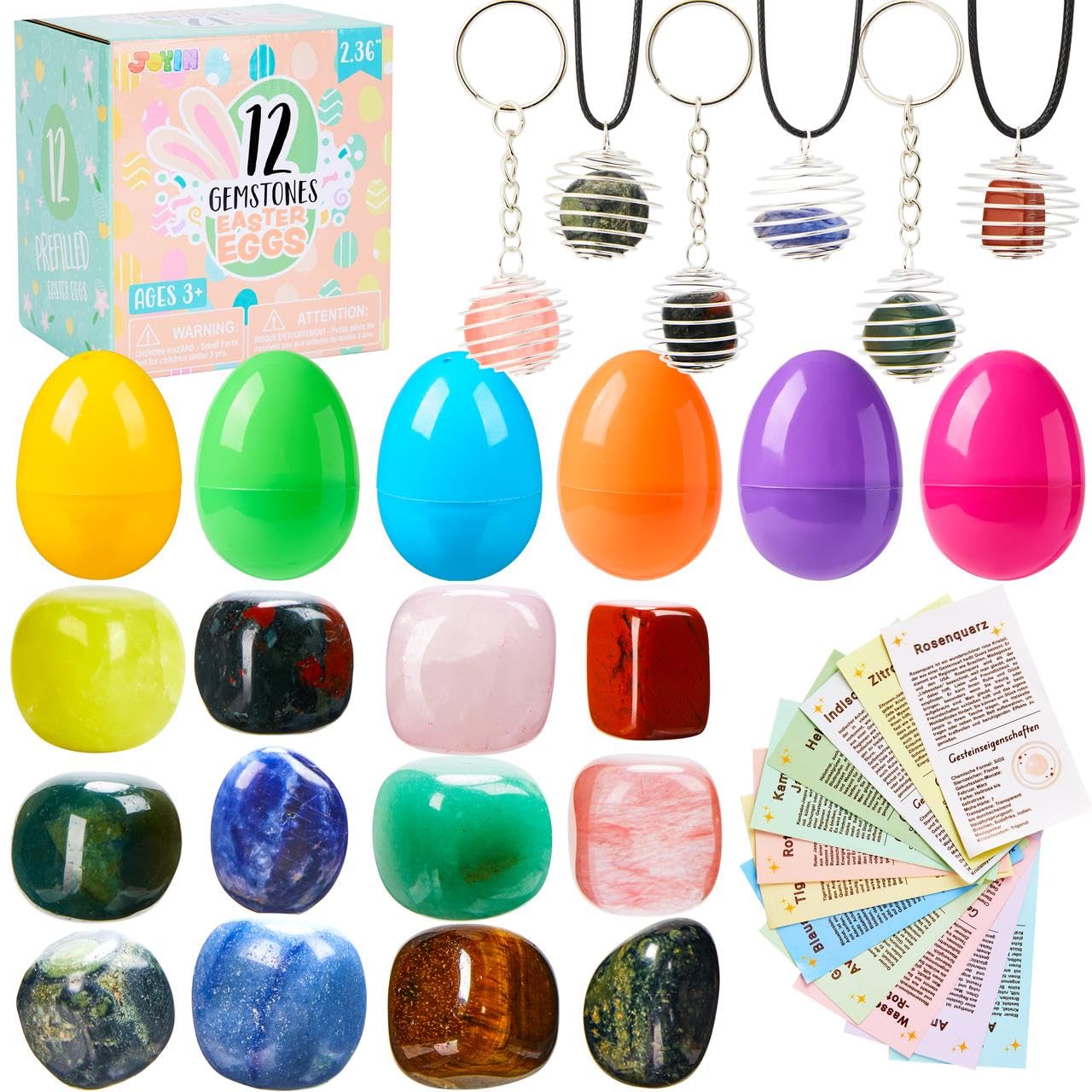 JOYIN Huevos de Pascua con Piedras Preciosas 12 Unidades