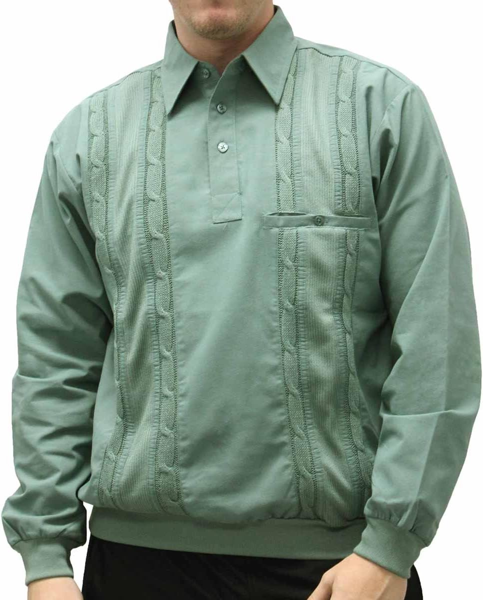 Palmland Cable Knit Insert Pullover (2XLARGE, SAGE)