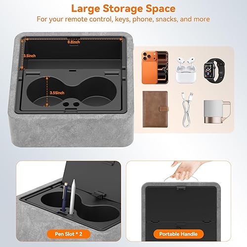 Miniatura 4 de KDD Soporte de almohada para tableta, soporte ajustable para iPad para cama, regazo y escritorio con dos portavasos y bandeja de almacenamiento,