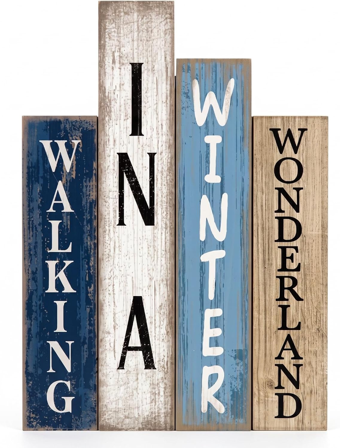 Amazon.com: Anglechic 4 Pcs Christmas Table Decorations, Wooden Books ...