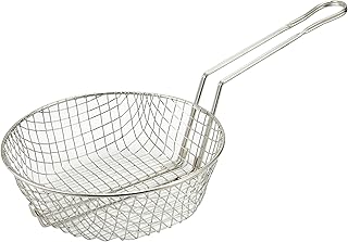Winco Culinary Basket, 10-Inch Diameter, Coarse Mesh, Medium, Nickel