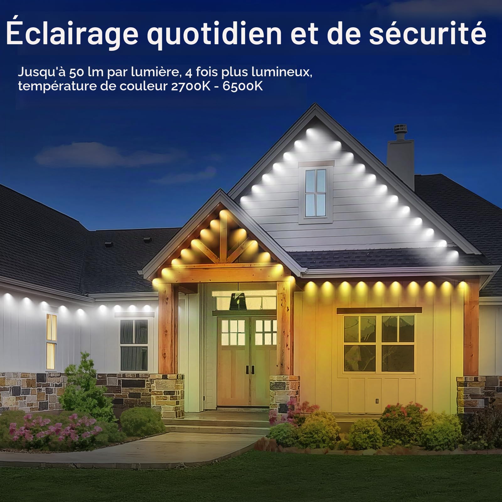 GOOGO 30M Éclairage Extérieur Permanent avec 72 Lumières LED, Éclairage RGBIC Intelligent, Guirlande Guinguette Exterieur Étanches IP68 avec Application et Télécommande, Plusieurs Modes d'ambiance