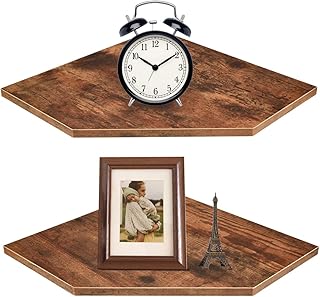 Sponsored Ad - BCOZLUX Corner Floating Shelves, Set of 2 Wall Shelf for Bedroom and Kitchen, Ideal for Photos, Cable Boxe...