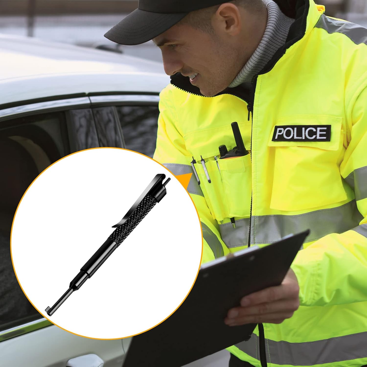 Pocket Handcuff Key 5" Extra Long Cuff Key Strong Polymer Finish, Police Cuff Key with Clip Compatible with Most Hand Cuffs- 4 Pack