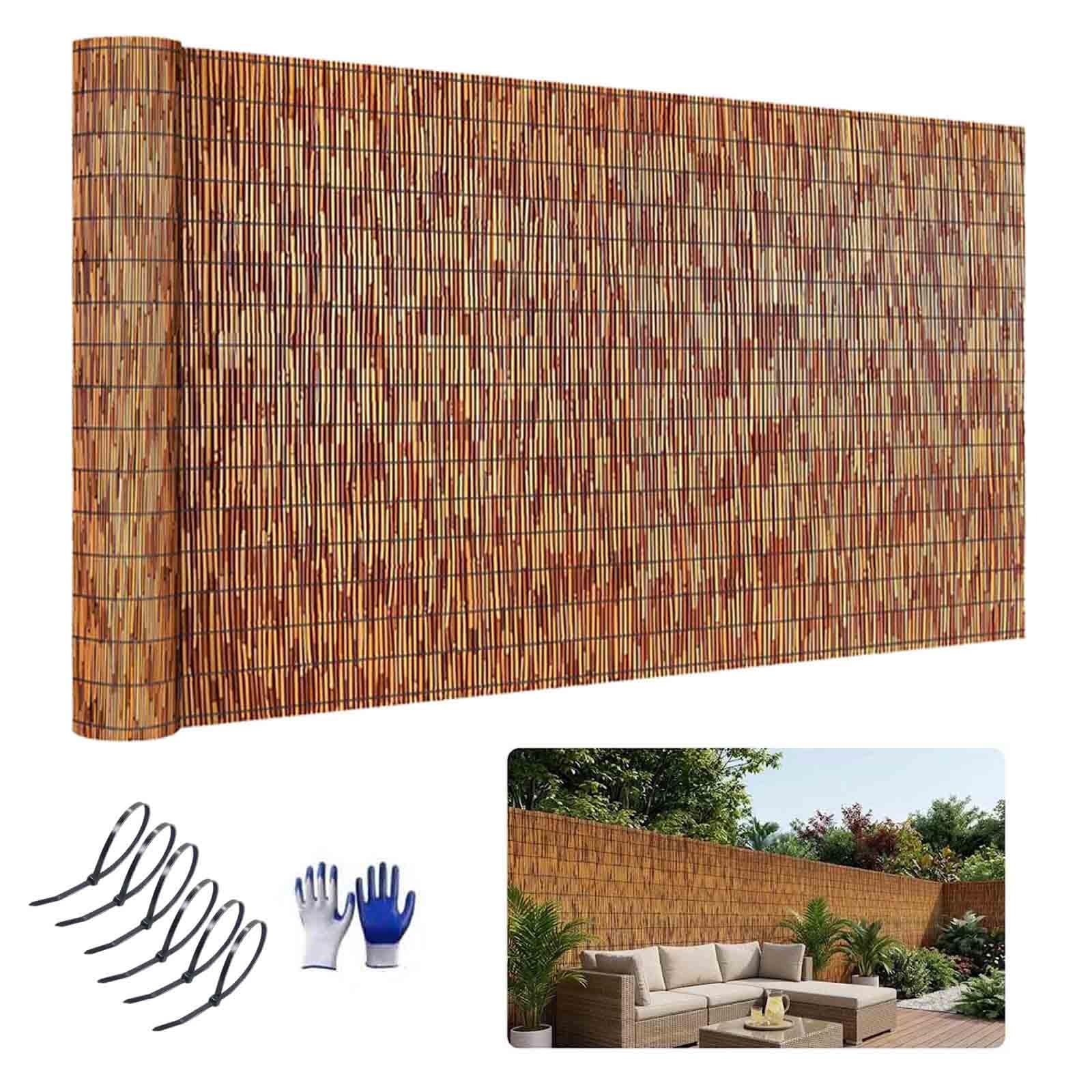Valla Cañizo Natural, Exterior Ocultacion Terraza Ligero Transpirable Pantalla Privacidad Balcon Alternativa Bambu Jardin Separador Decoracion Rollo Cortaviento(Marrón,H90xL550cm)