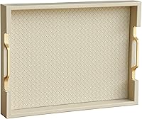 Vista 21 de HofferRuffer Bandeja Rectangular para Servir con Asas con Orificios para Mesa de Café, Desayuno, Té, Comida, Mayordomo - Encimera, Cocina, Bandeja