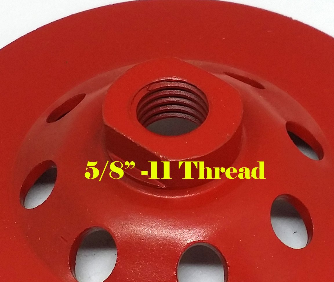 MTP 7" x 38 Segment 5/8-11 Thread Arbor Diamond Grinding Cup Wheel Disc Grinder Granite Concrete Granite Stone for Angle Grinder Turbo Wet or Dry