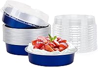 Vista 41 de Beasea Paquete de 20 Moldes para Cheesecake con Tapas, 8 Oz, 4 Pulgadas Moldes Redondos de Papel de Aluminio para Tartas, Contenedor para Muffins