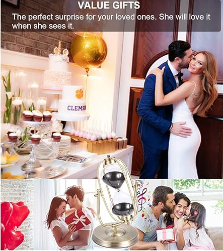 Miniatura 6 de SuLiao Temporizador de reloj de arena, reloj de arena de metal de 30 minutos, vidrio de arena de latón para decoración de escritorio