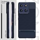 Pikkme Back Cover for Motorola Moto Edge 60 Pro 5G Camera Protection 3D Hexa Cube Design Silicone Protective Bumper Case (Blue) gallery image
