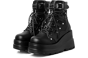 Holographic Platform Boots: Elevate Your Goth Style